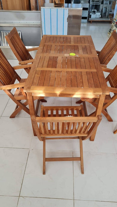 Lote de Mesas y Sillas de Madera de teca para Jardín