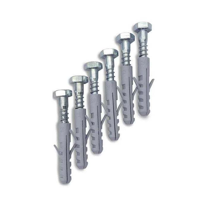 Blister 6 Tirafondos 10x45 mm + 6 Tacos Nylon 12 mm