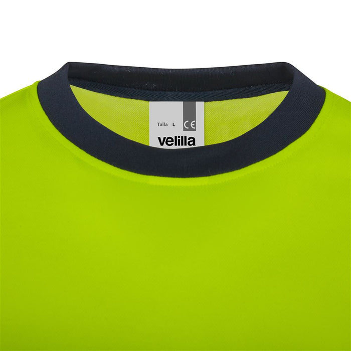 Camiseta algodón bicolor manga larga cinta segmentada VELILLA