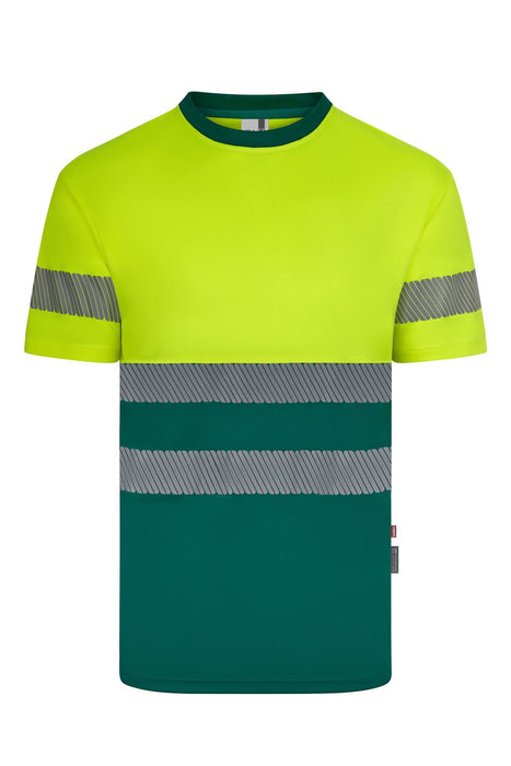 Camiseta poliéster reciclado bicolor manga corta cinta segmentada VELILLA