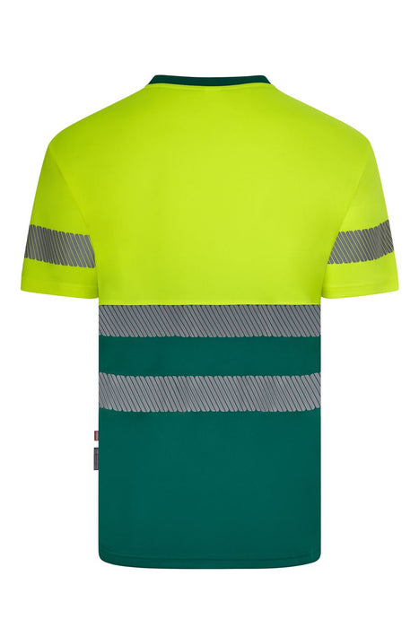 Camiseta poliéster reciclado bicolor manga corta cinta segmentada VELILLA