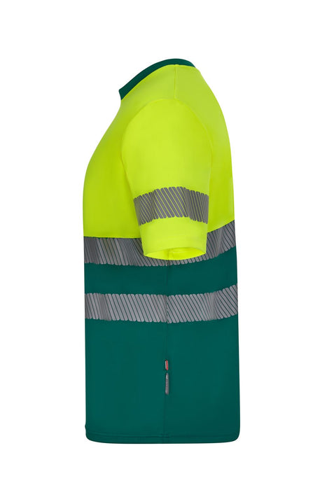 Camiseta poliéster reciclado bicolor manga corta cinta segmentada VELILLA