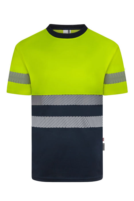 Camiseta poliéster reciclado bicolor manga corta cinta segmentada VELILLA