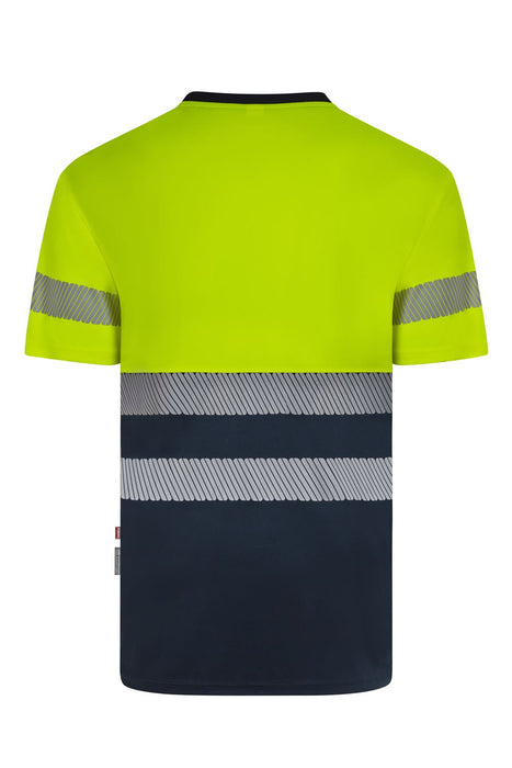 Camiseta poliéster reciclado bicolor manga corta cinta segmentada VELILLA