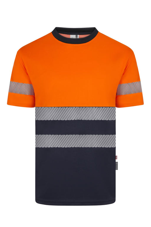 Camiseta poliéster reciclado bicolor manga corta cinta segmentada VELILLA