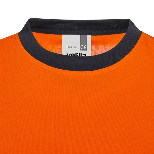 Camiseta poliéster reciclado bicolor manga corta cinta segmentada VELILLA