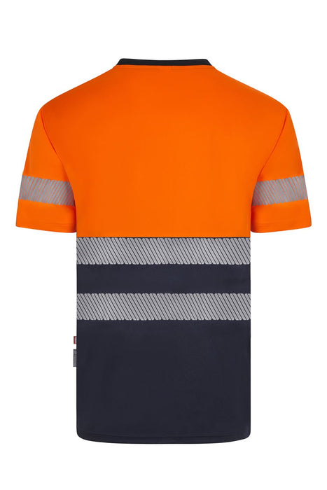 Camiseta poliéster reciclado bicolor manga corta cinta segmentada VELILLA