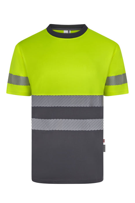 Camiseta poliéster reciclado bicolor manga corta cinta segmentada VELILLA