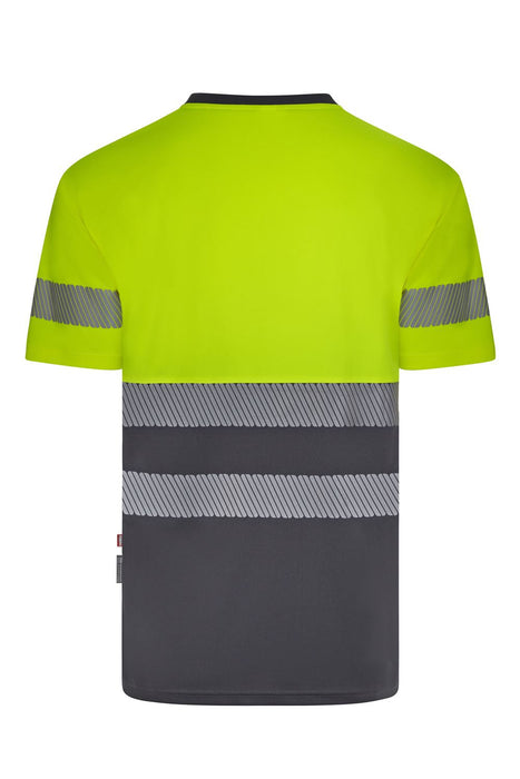 Camiseta poliéster reciclado bicolor manga corta cinta segmentada VELILLA