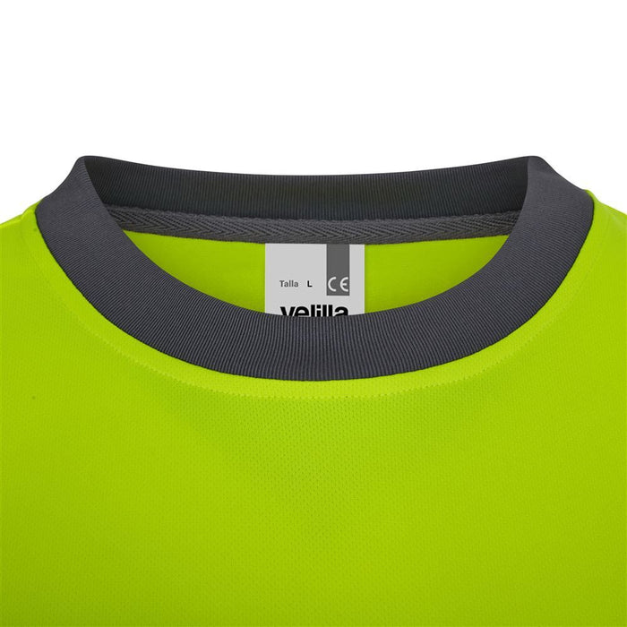 Camiseta poliéster reciclado bicolor manga larga cinta segmentada VELILLA