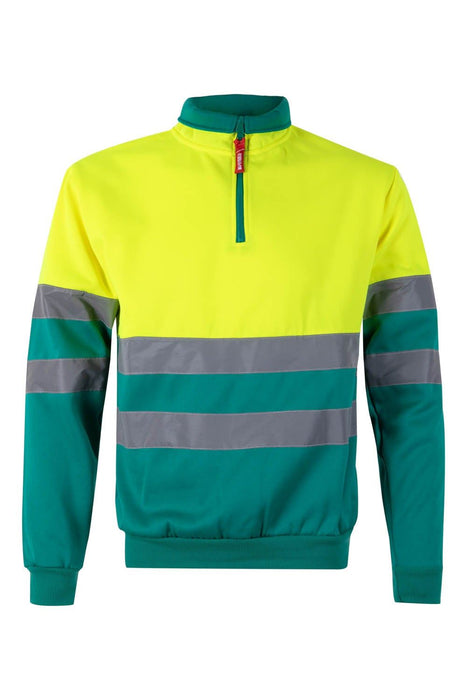 Sudadera bicolor con media cremallera VELILLA 305701