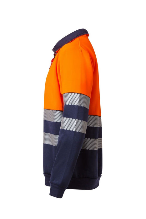 Sudadera bicolor con media cremallera cinta segmentada VELILLA