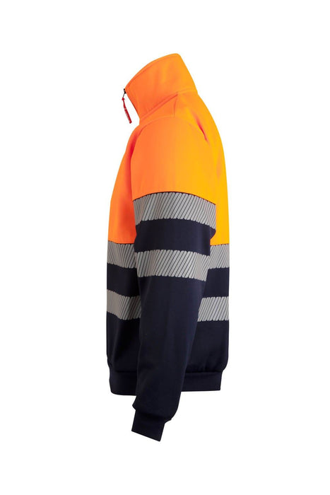 Sudadera bicolor con media cremallera cinta segmentada VELILLA