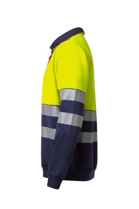 Sudadera bicolor con media cremallera cinta segmentada VELILLA