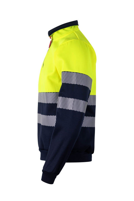 Sudadera bicolor con media cremallera cinta segmentada VELILLA