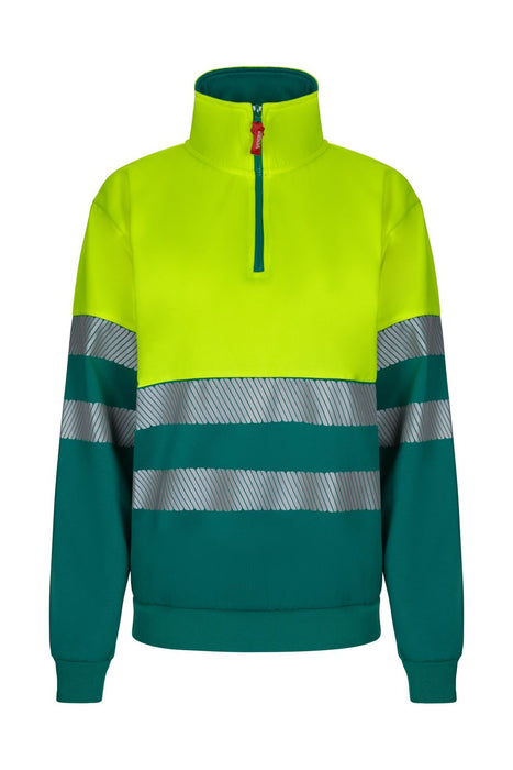 Sudadera bicolor con media cremallera cinta segmentada VELILLA