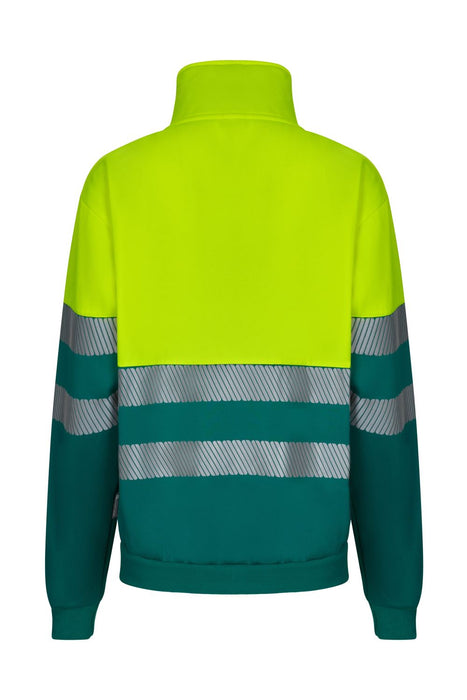 Sudadera bicolor con media cremallera cinta segmentada VELILLA
