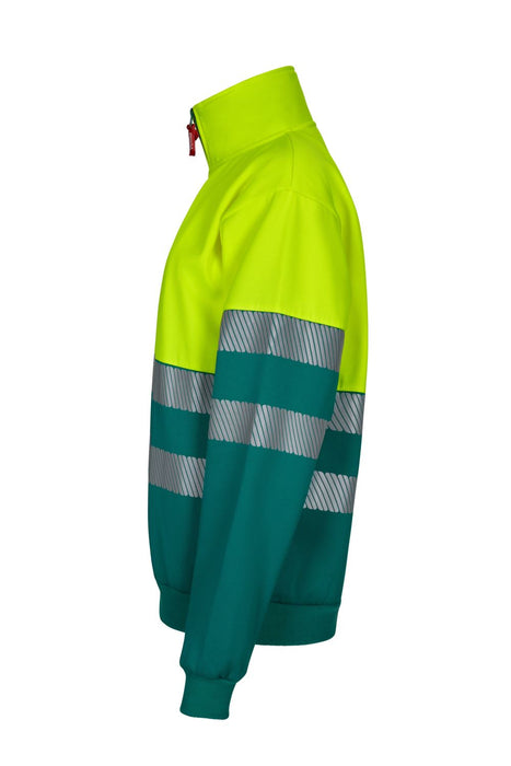 Sudadera bicolor con media cremallera cinta segmentada VELILLA