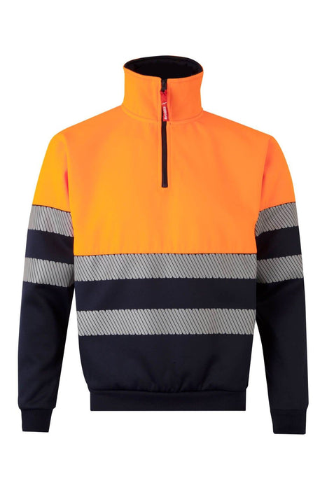 Sudadera bicolor con media cremallera cinta segmentada VELILLA
