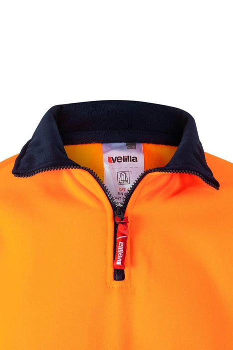 Sudadera bicolor con media cremallera cinta segmentada VELILLA