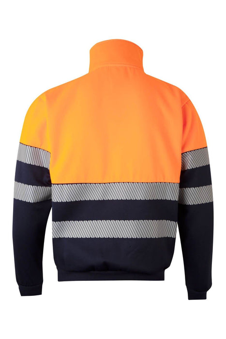 Sudadera bicolor con media cremallera cinta segmentada VELILLA