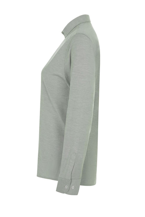 Camisa oxford stretch manga larga mujer VELILLA