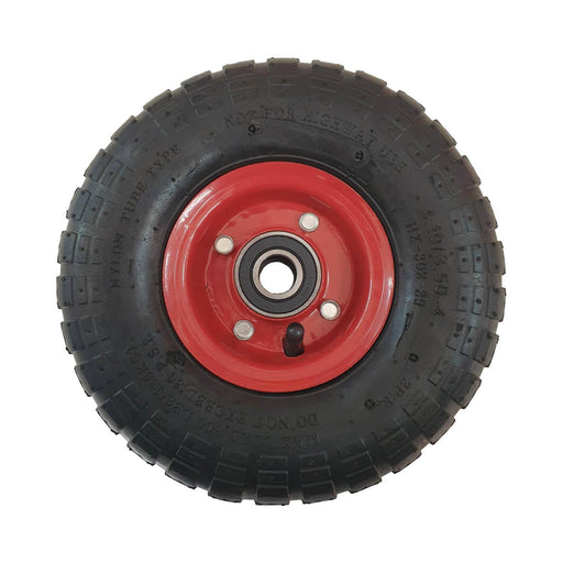 Rueda neumática 260 mm con llanta metálica y rodamiento