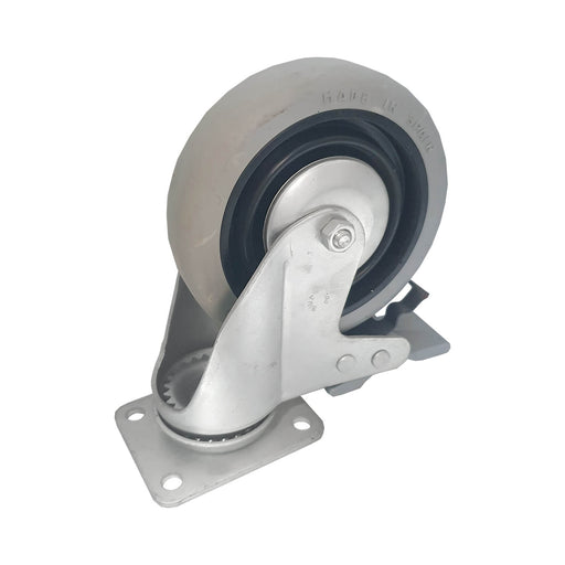 Rueda Alex 100 mm goma con base atornillable y freno