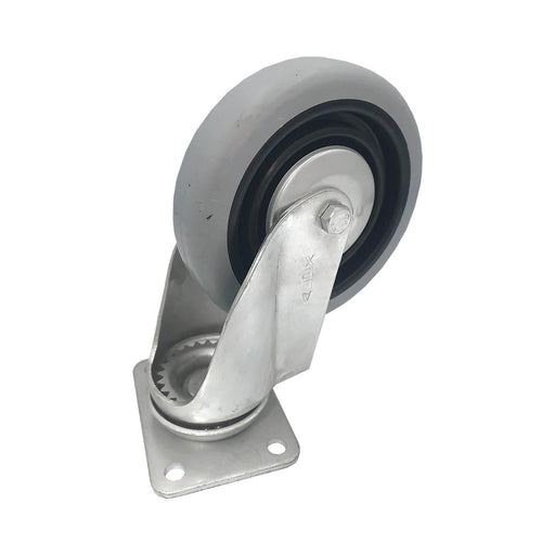 Rueda giratoria Alex goma 100 mm con fijación por tornillo
