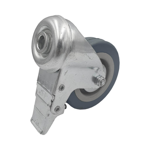 Rueda Alex goma con freno y tornillo 75 mm