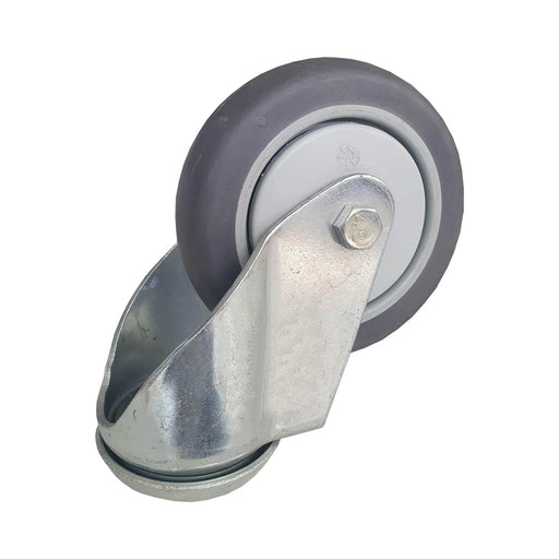 Rueda giratoria Gayner goma 100 mm con tornillo
