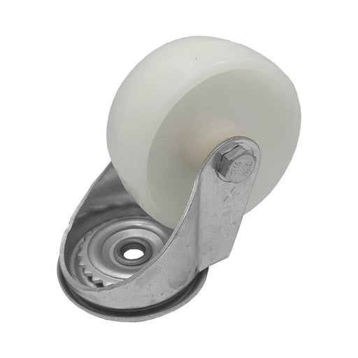 Rueda giratoria de nylon 80 mm con fijación por tornillo