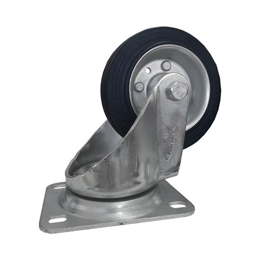 Rueda Alex giratoria de goma con base atornillable 100 mm