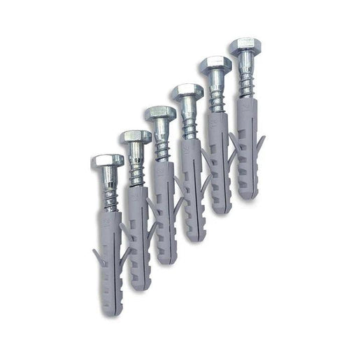 Blister 6 Tirafondos 10x45 mm + 6 Tacos Nylon 12 mm