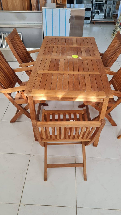 Lote de Mesas y Sillas de Madera de teca para Jardín